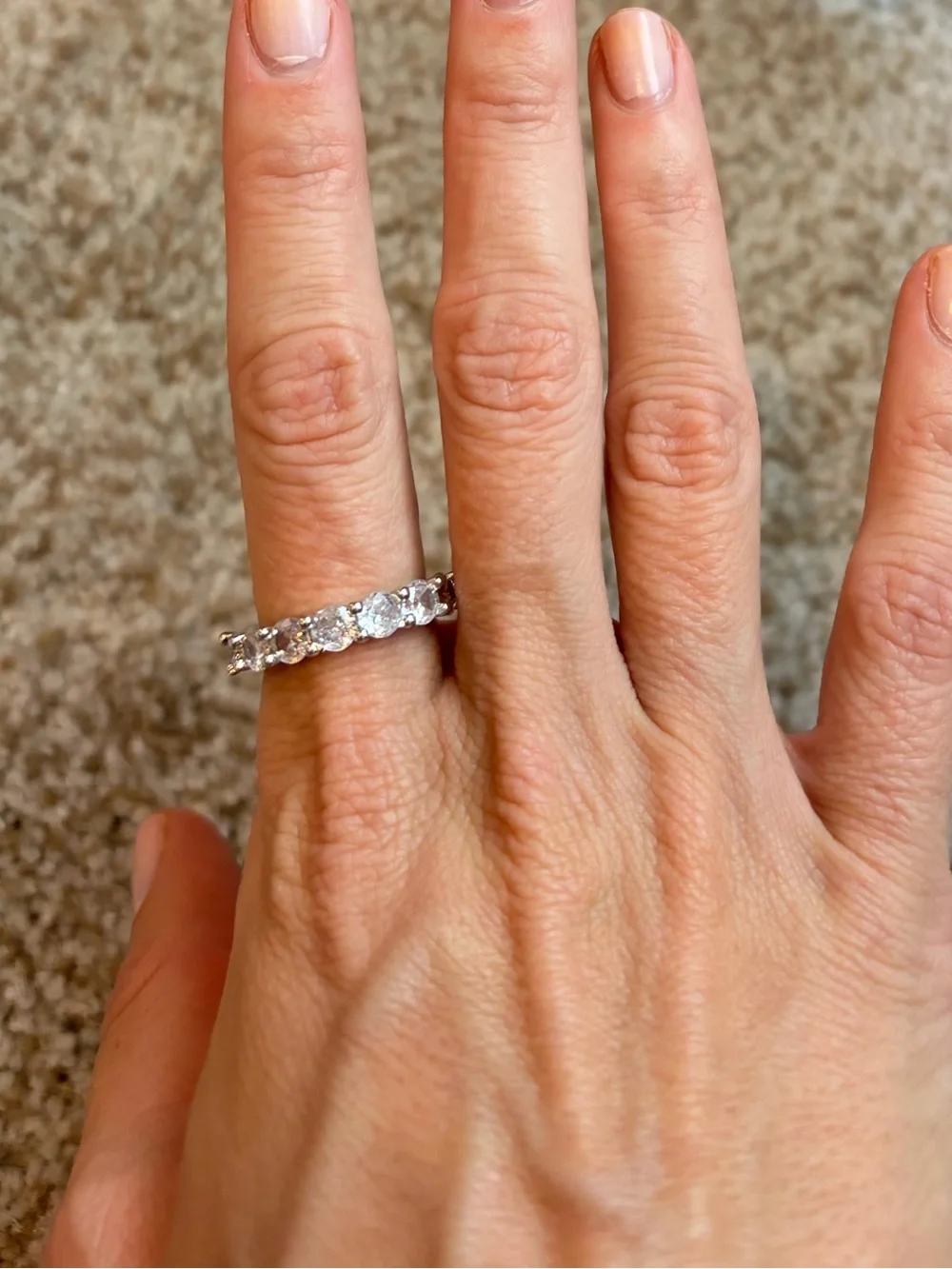 New Aquamarine Blue & Diamond 3 Ring Statement Stacked Ring Stack Set Size 7